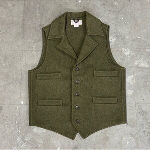 Vintage Filson Mackinaw Western Vest Forest Green Wool Outdoors USA Mens Medium